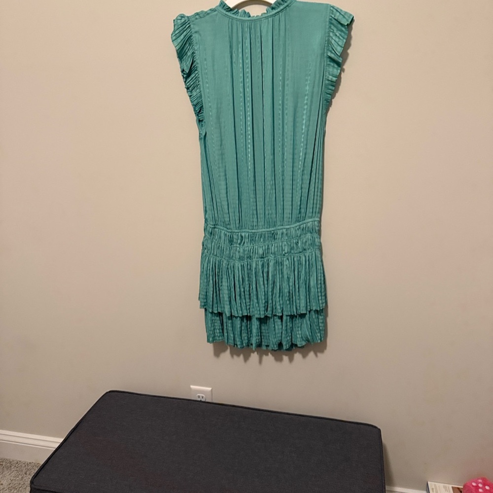 Musette Teal Ruffled Mini Dress - Picture 4 of 6